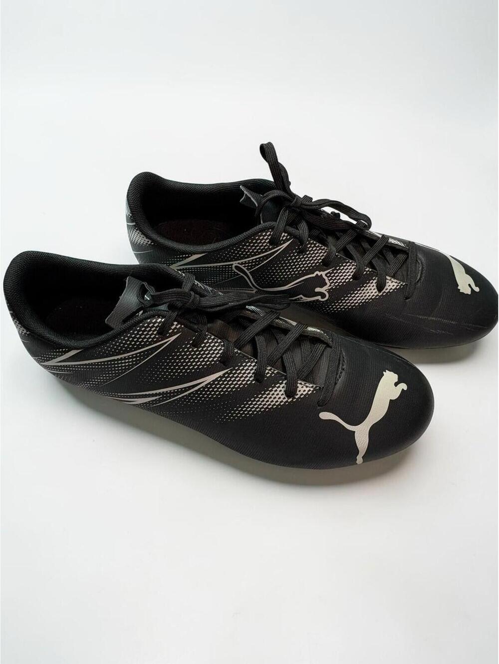 Puma Attacanto 107477-01 Mens US 9.5 Black Silver FG-AG Soccer Cleats